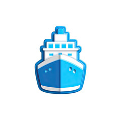 Fototapeta premium Blue stylized ship icon