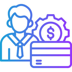 Credit Management line gradient icon