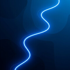 A vibrant, glowing blue serpentine line of light representing energy or electricity on a dark abstract background.