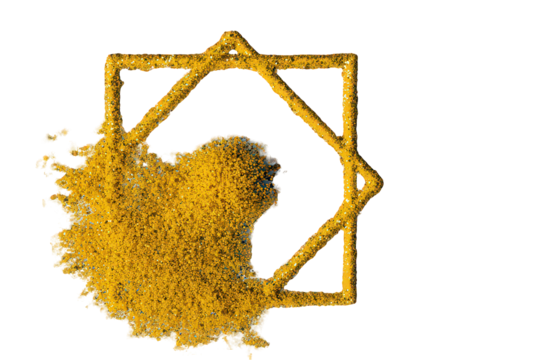 Gold Glitter Abstract Shape in Geometric Frame