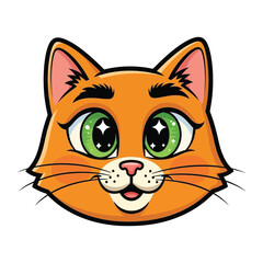 Cute Cat Illustration: A charming illustration of a cheerful orange cat, designed with vibrant colors and a friendly demeanor that captivates the eye.