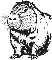 Capybara. Hand drawn vector illustration