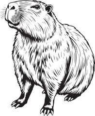 Capybara. Hand drawn vector illustration