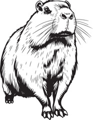 Capybara. Hand drawn vector illustration