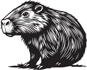 Capybara. Hand drawn vector illustration