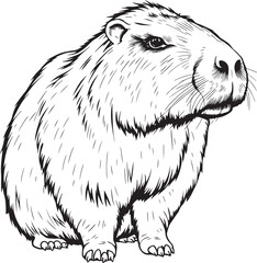 Capybara. Hand drawn vector illustration