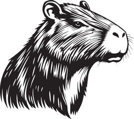 Capybara. Hand drawn vector illustration