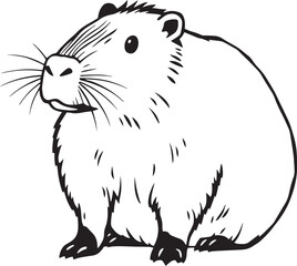 Capybara. Hand drawn vector illustration