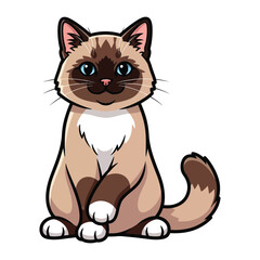 Obraz premium Adorable Seal Point Cat: A charming seal point cat sits poised, its striking blue eyes radiating warmth and friendliness, evoking a sense of calm and companionship. 