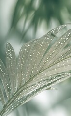 Delicate, light-dappled leaf structure, showcasing intricate veins and light highlights, creating a serene and tranquil image.