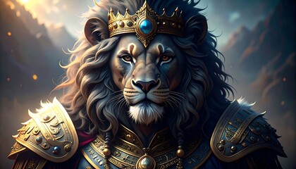 Lion King in golden armor