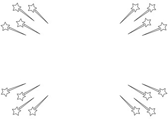Monochrome comic-style star frame