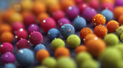 Colorful abstract sphere cluster