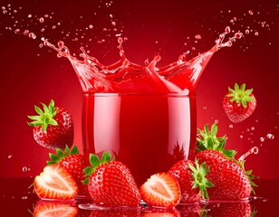 Red fruit juice splash