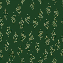 Seamless repeat pattern with green leaves