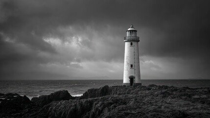 Lighthouse stormy weather