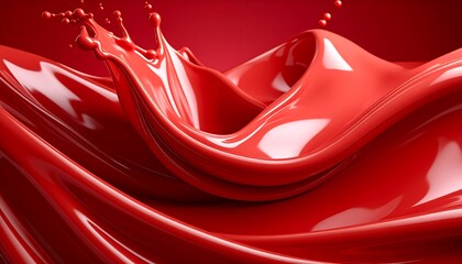 Red liquid splash, smooth curves