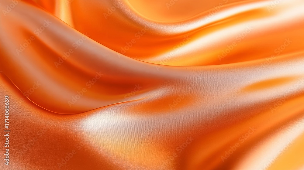 Poster abstract design featuring curving orange waves and pearlescent color gradients for creative projects