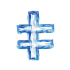 Fototapeta premium Blue, stylized cross graphic