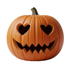 Spooky jack-o'-lantern with a jagged grin and heart eyes