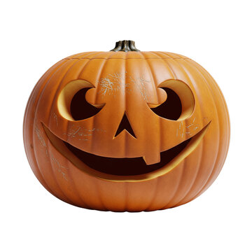 Friendly jack-o'-lantern with a goofy buck tooth