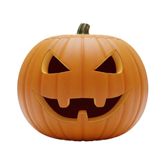 Evil jack-o'-lantern with a buck-toothed grin