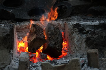 fire in the fireplace