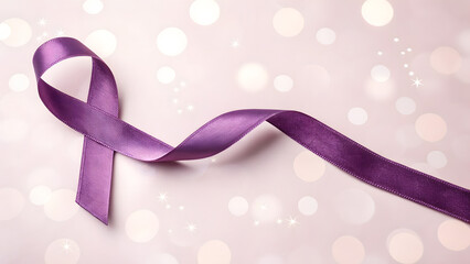 Purple awareness ribbon symbolizing support for various causes including domestic violence epilepsy and alzheimer's awareness.