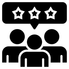 Customer Review Icon in Glyph Style Suitable for Web, Apps, Presentation, or Printable Meanings