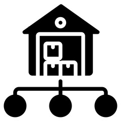 Distribution Icon in Glyph Style Suitable for Web, Apps, Presentation, or Printable Meanings