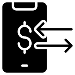 Online Transaction Icon in Glyph Style Suitable for Web, Apps, Presentation, or Printable Meanings