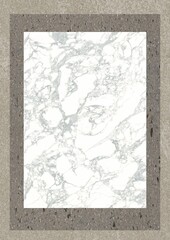 Rectangular marble surface with gray speckled border