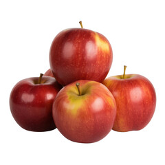 Pile of red apples isolated on transparent background