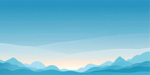 Majestic mountain landscape at sunrise, with clouds and fog filling the valley below