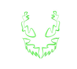 This is an abstract 3D face.