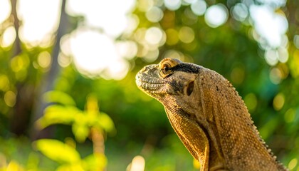 Lizard head in sunlight