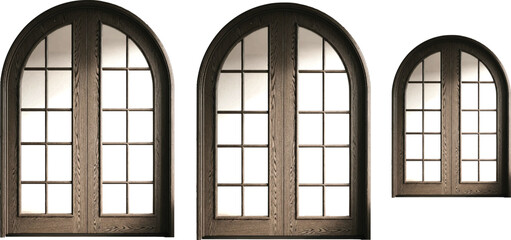 Obraz premium now shown me arched wooden windows — tall, elegant, and framed with classic detail. Since you keep bringing doors and windows into the mix, it f