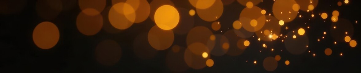 Abstract golden bokeh, soft focus, black backdrop, black, dark, shiny