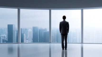 A financial analyst or stockbroker monitors real-time market data and charts on a setup of multiple computer screens.