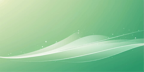 Abstract green wave lines flow smoothly across a gradient backdrop, creating a light and fluid wallpaper design