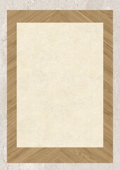 Wood-framed blank canvas on textured background