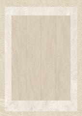 Fototapeta premium Beige wooden panel with vertical planks framed by a marble border