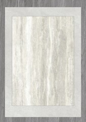 Abstract textured background with light gray and white vertical patterns framed in a neutral border