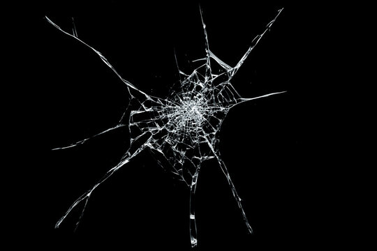 Abstract Shattered Glass Texture Effect &ndash; Cracked Overlay Pattern on a black background