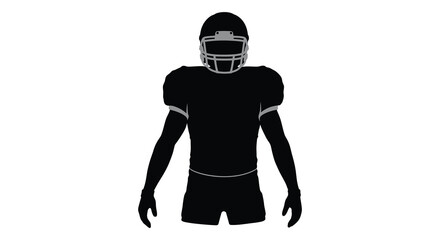 Silhouette of an american football player wearing a helmet and uniform