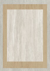 Rectangular wooden frame with light-colored inner panel on textured background