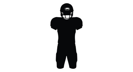 Silhouetted american football player in a dynamic ready to play pose