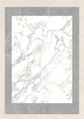 Obraz premium White marble texture with gray veining framed by a neutral border