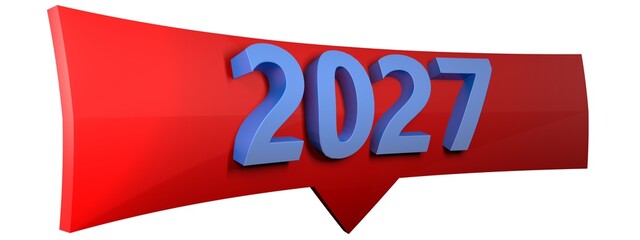 2027 arrow sign isolated on white background