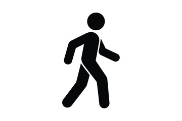 Silhouette of a person walking forward on a white background